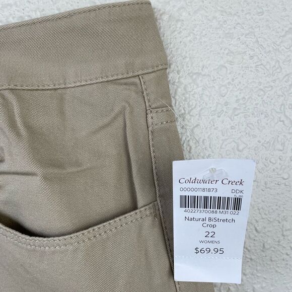 NWT Coldwater Creek Natural Fit Cropped Pants Size 22W - Picture 3 of 6